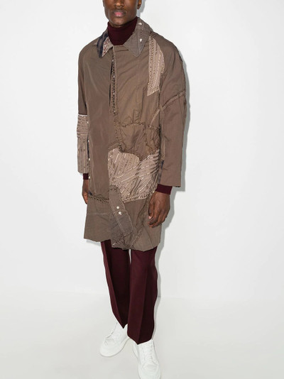 By Walid Issac patchwork style trench coat outlook