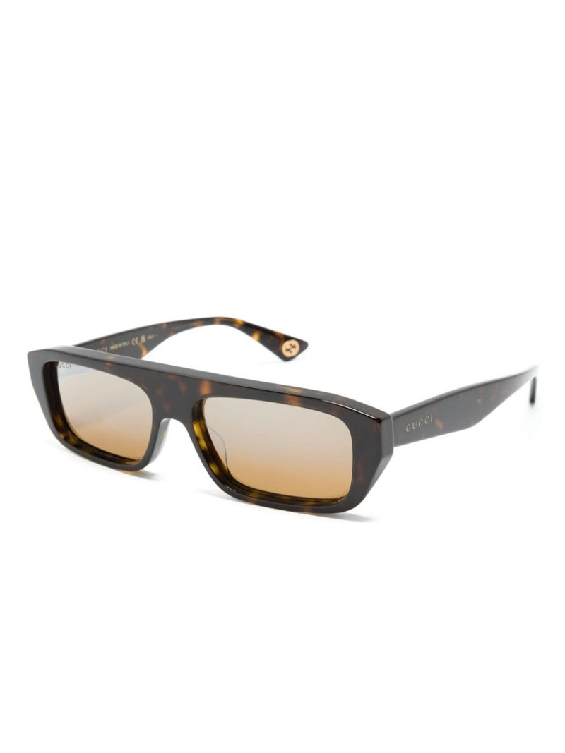 GUCCI tortoiseshell rectangle-frame sunglasses outlook