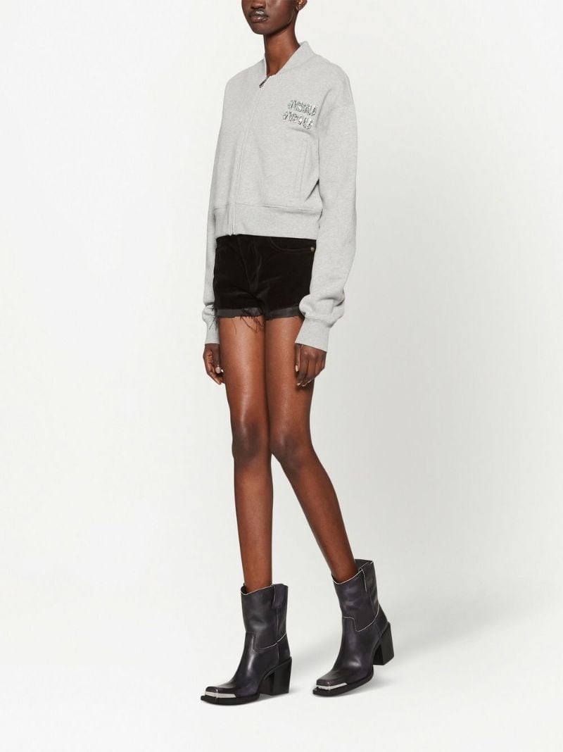 logo embellished zip-up sweatshirt - 2