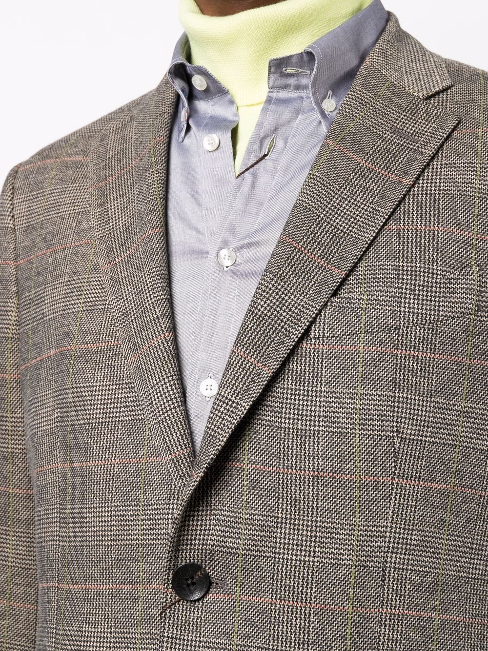 checked single-breasted blazer - 5