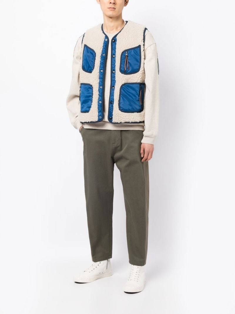 Kapital zip-pocket fleece-texture zip gilet outlook