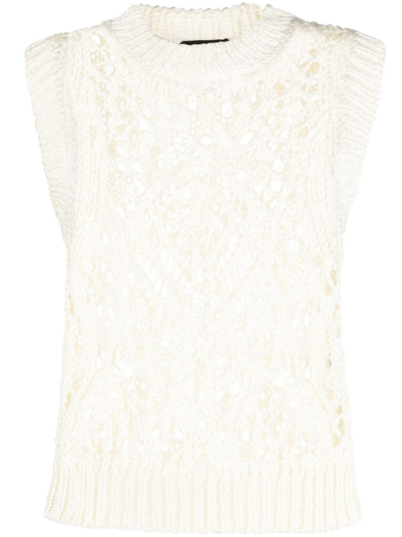 open-knit sleeveless silk top 1