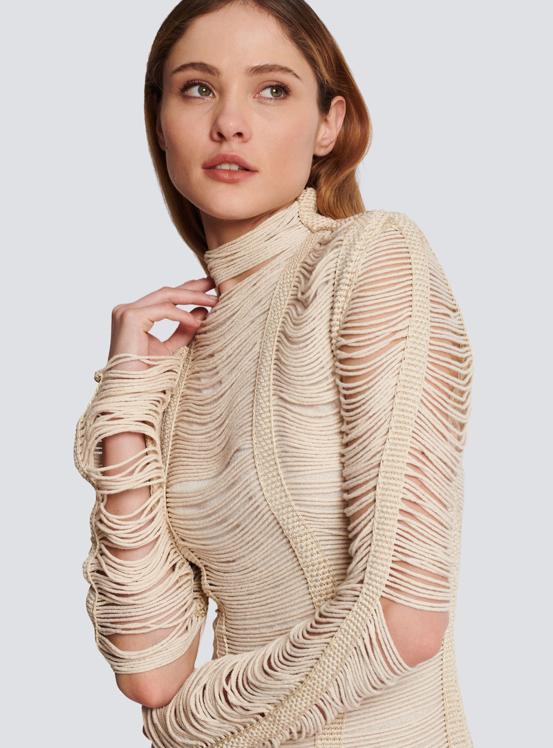Openwork macramé maxi dress 6