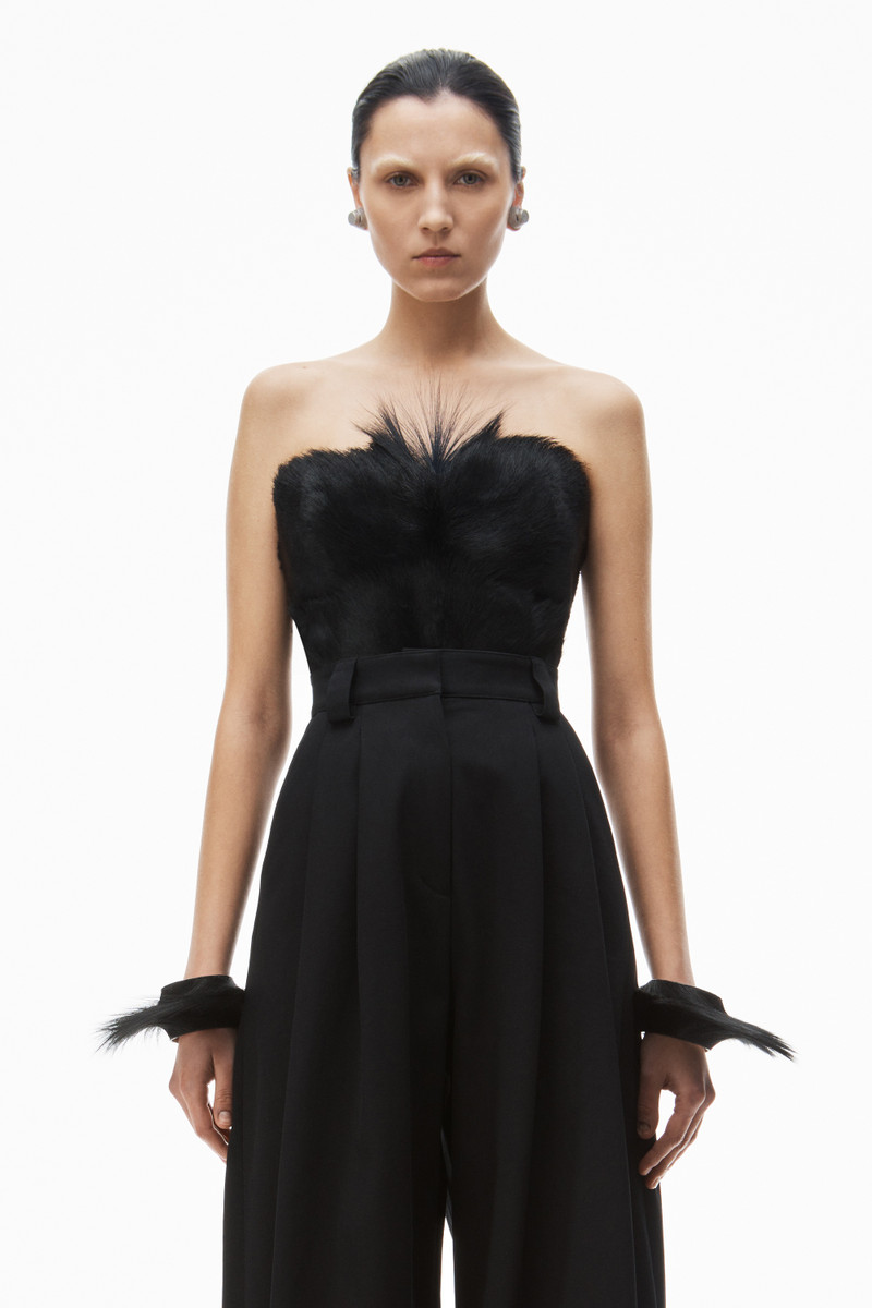 high-waist wide-leg pant in wool twill 6