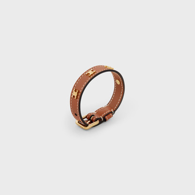 CELINE Les Cuirs Celine Bracelet in Calfskin and Brass with Gold Finish outlook