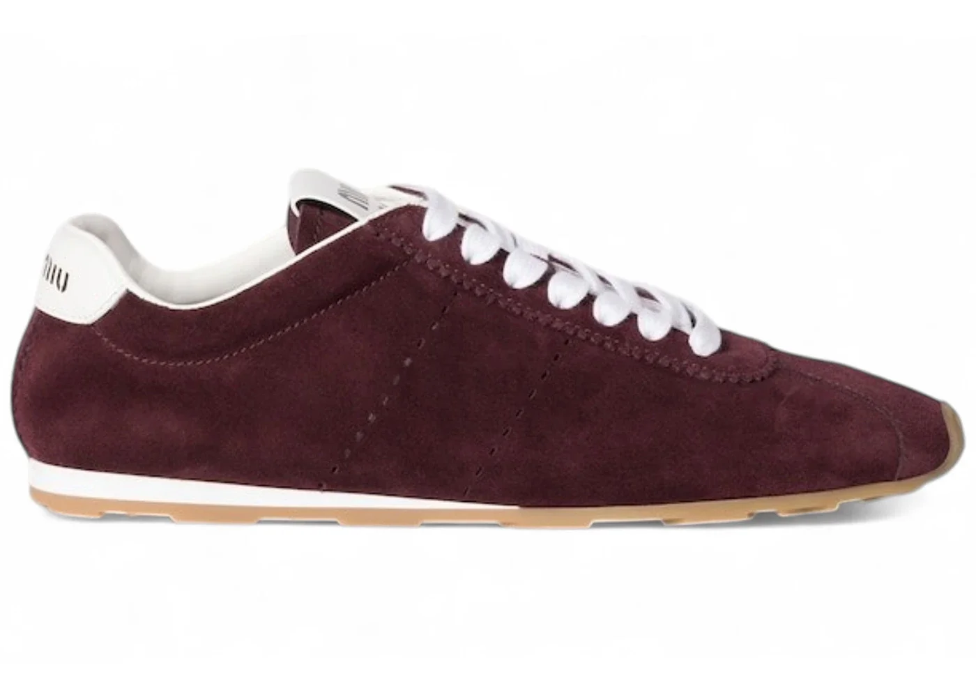Miu Miu Plume Suede Sneaker Burgundy (Women's) - 1
