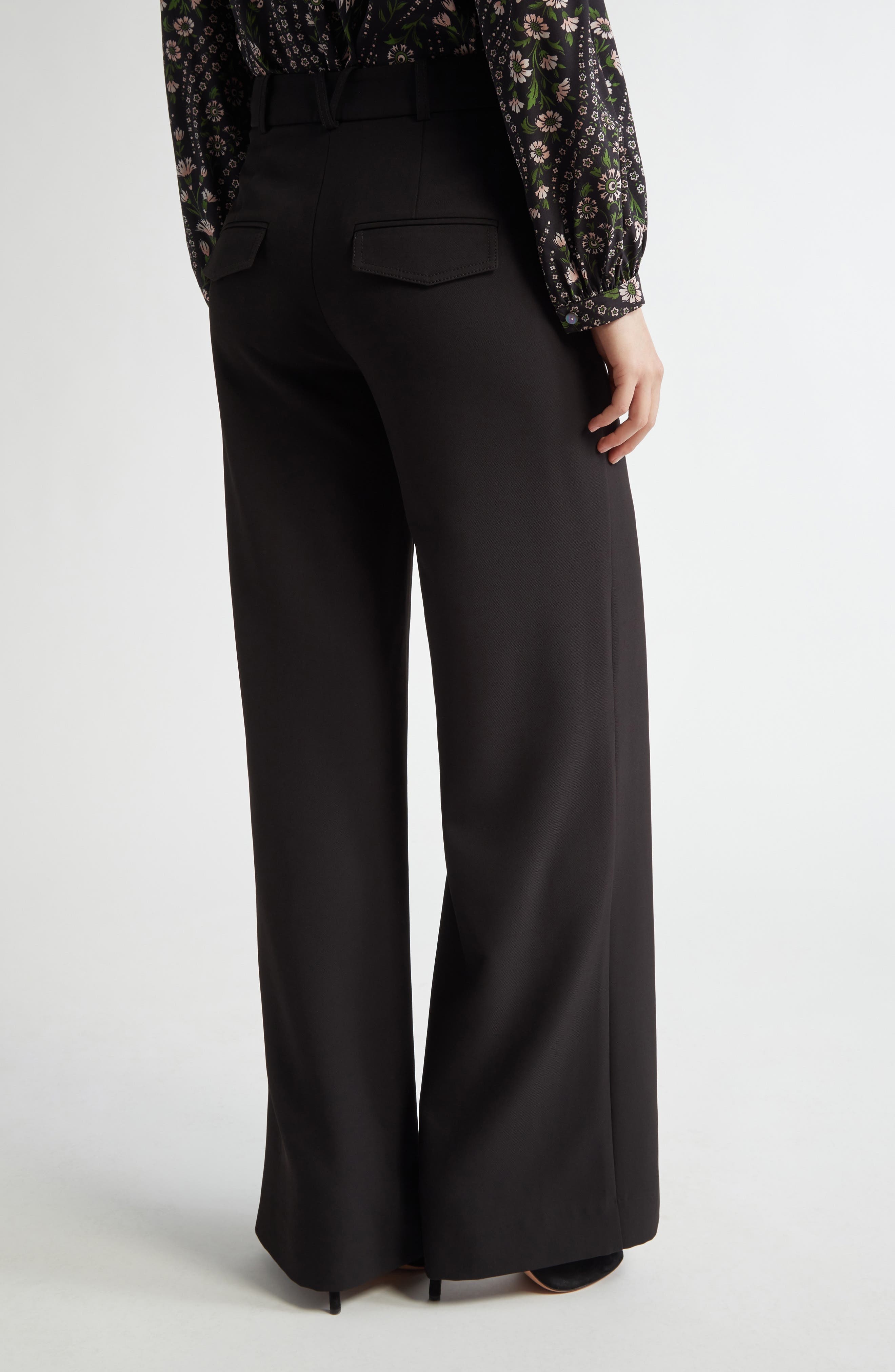 Veronica Beard Cole Wide Leg Pants in Black at Nordstrom - 3