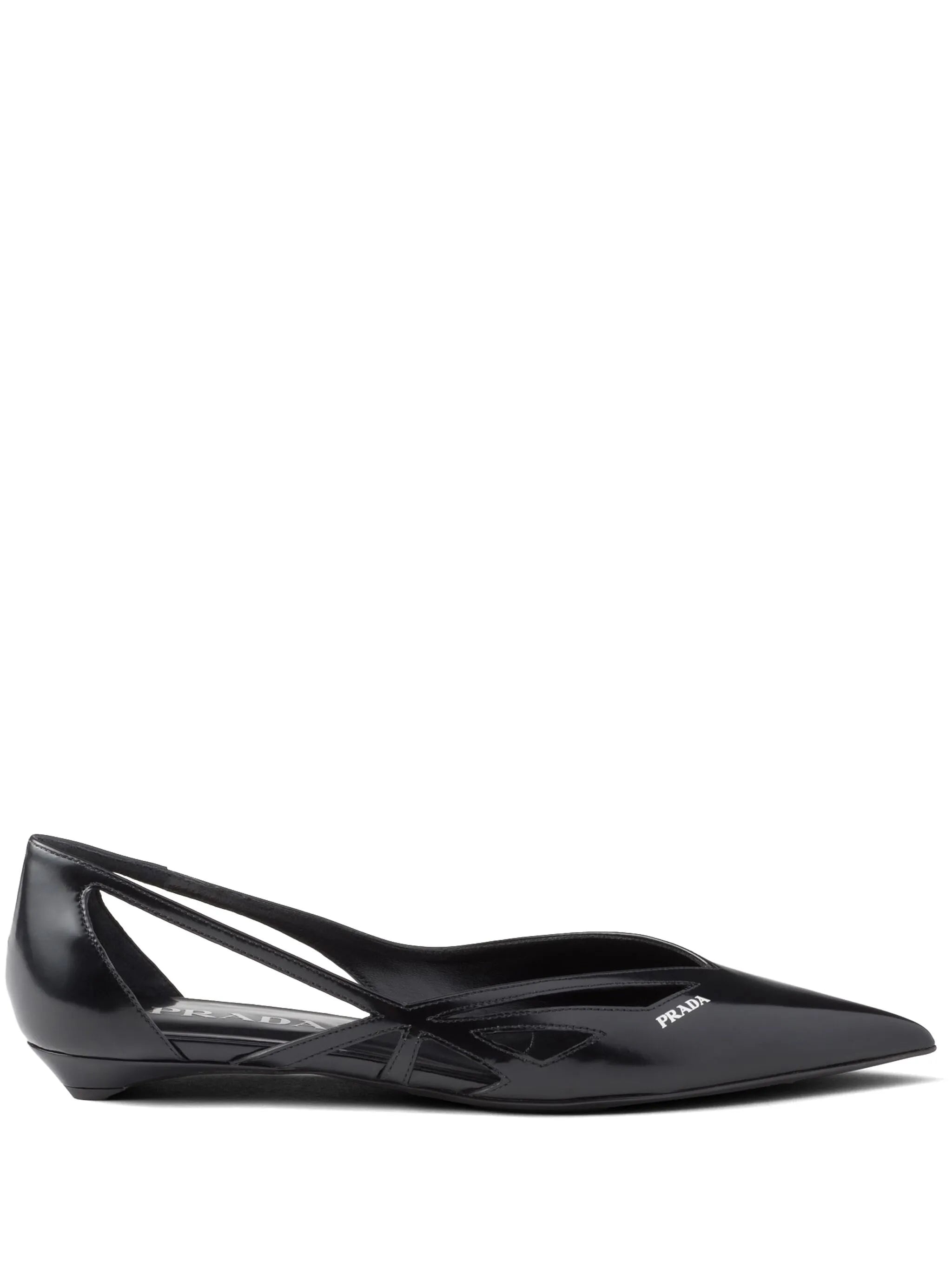 Leather Cut-out Ballerinas - 1