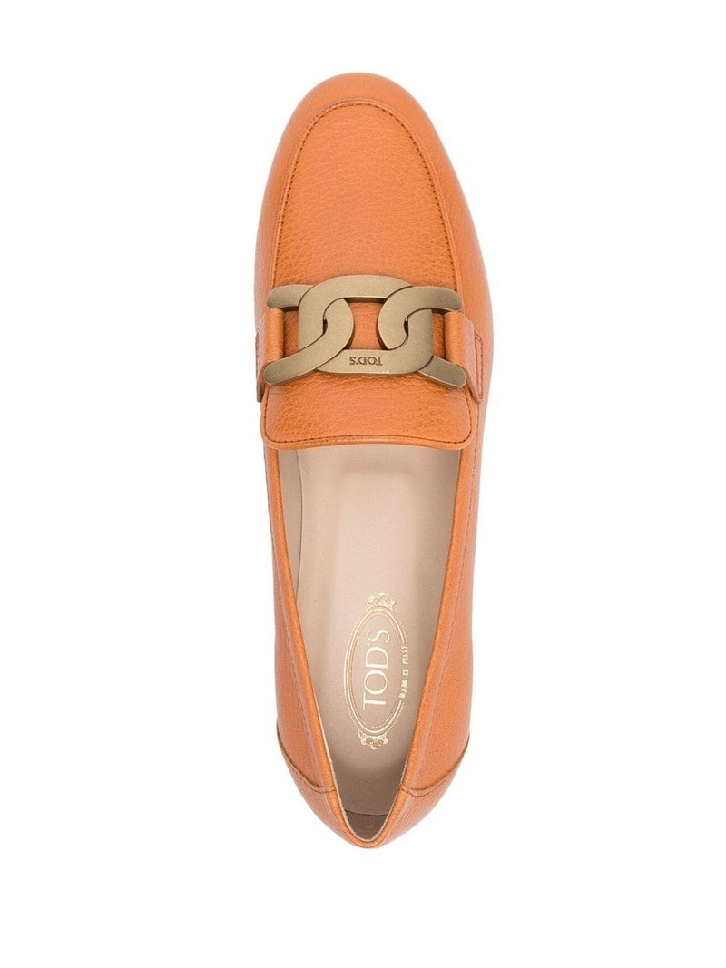 Kate gold-chain leather loafers 4