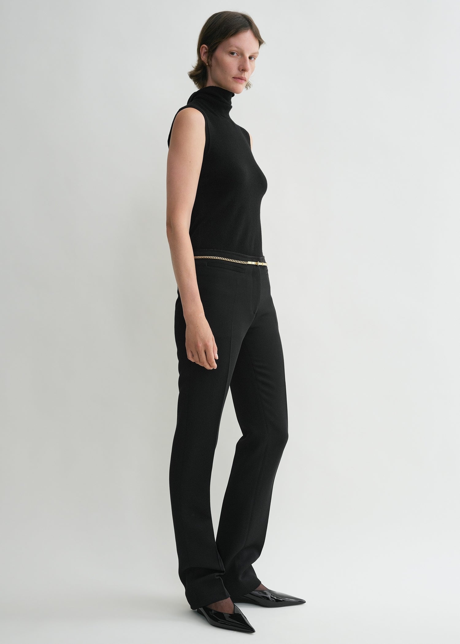 Low-waist cigarette trousers black - 3