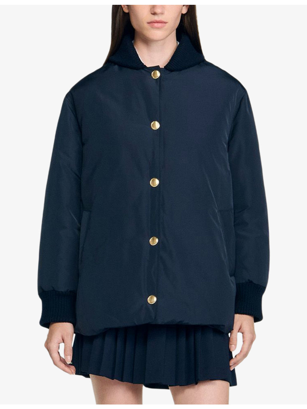Contrast-Collar Quilted Shell Jacket - 6
