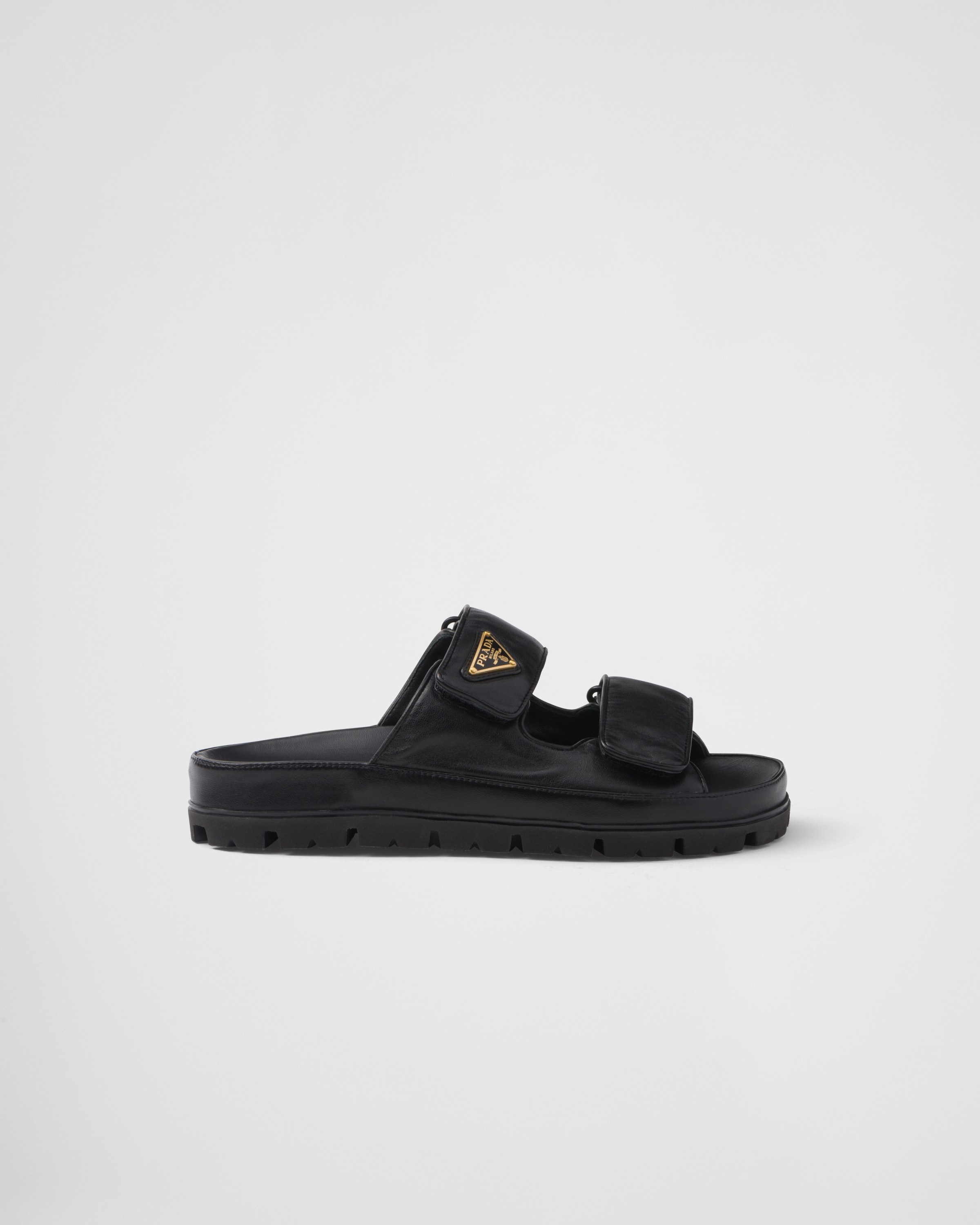 Nappa leather slides - 2