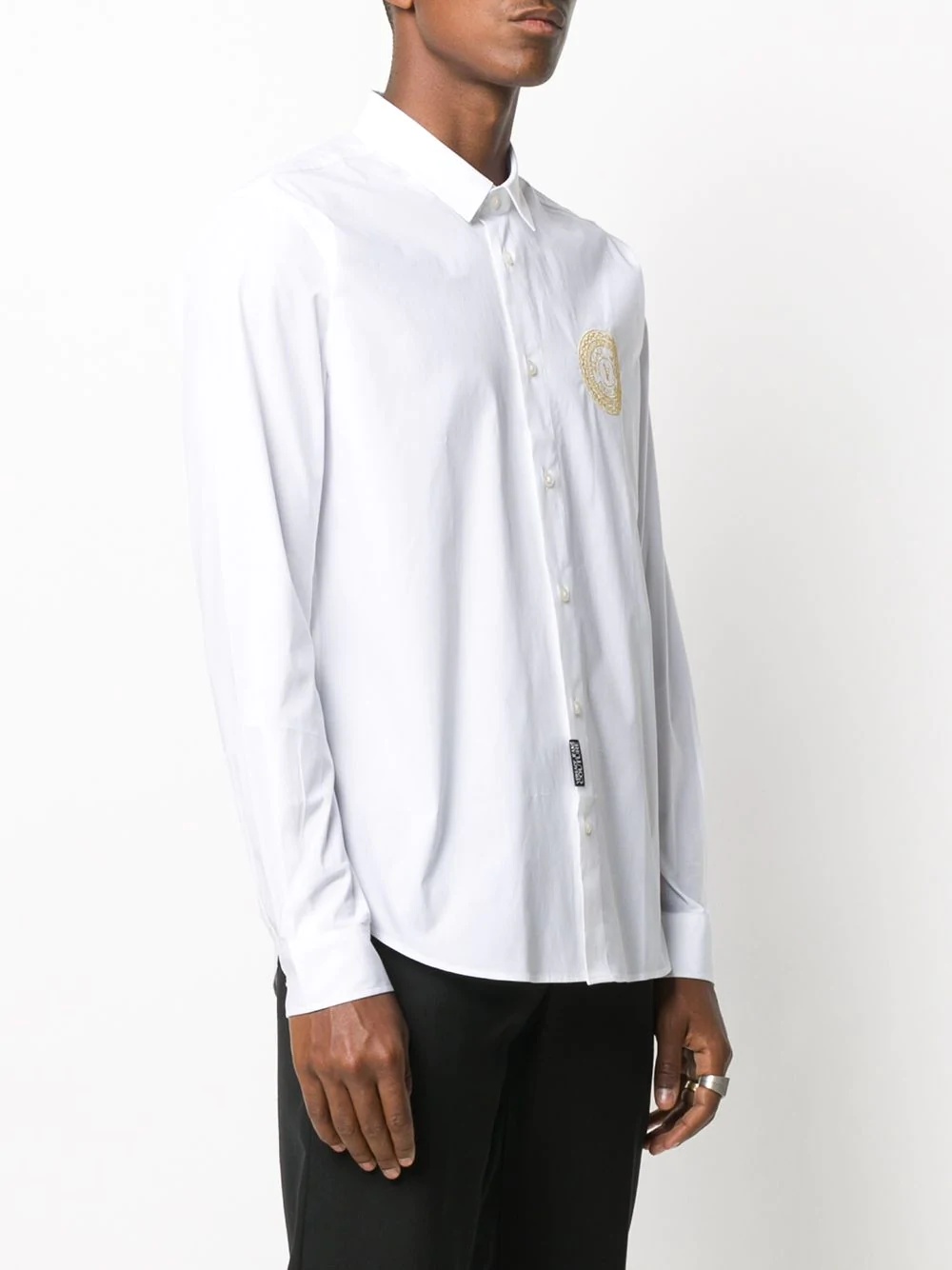 logo-embroidered shirt - 3