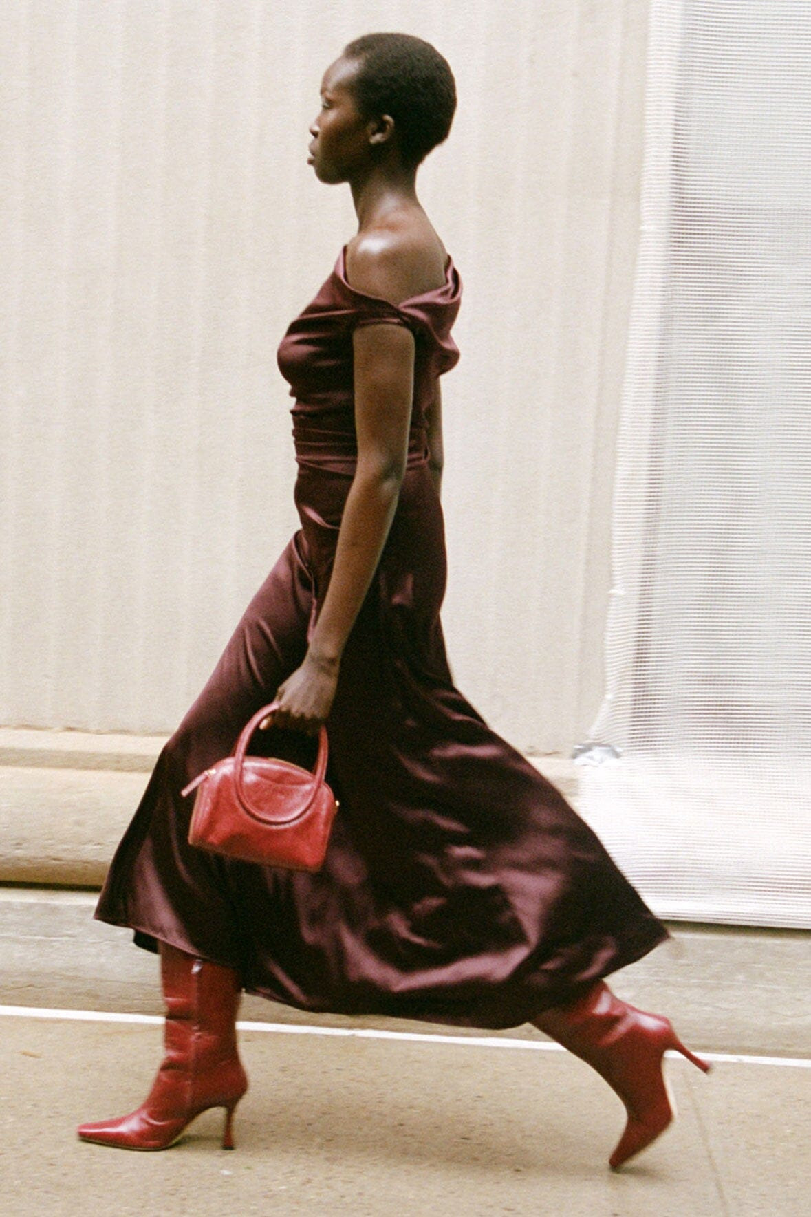 STAUD PHARE DRESS MERLOT - 6