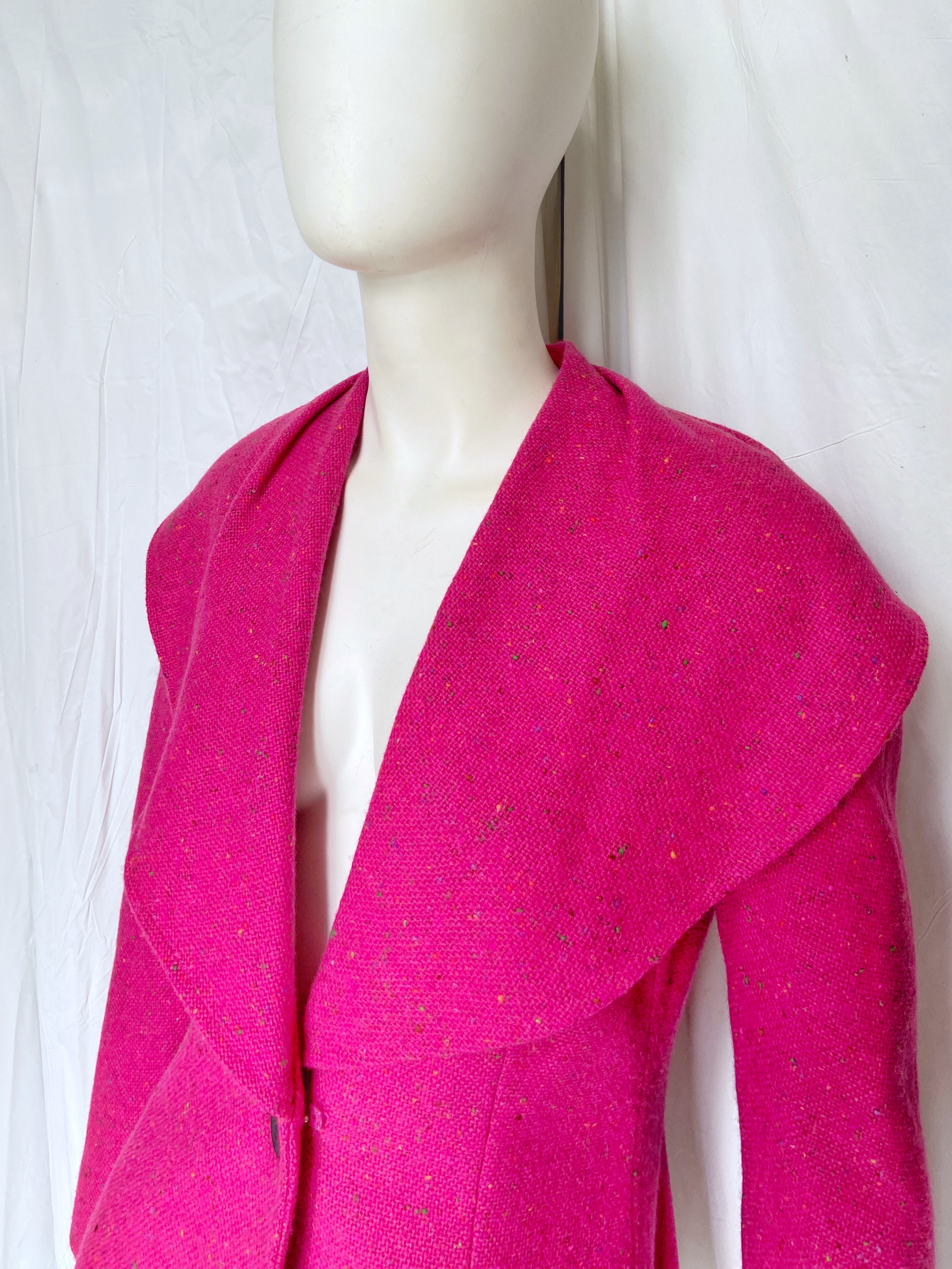 Christian Dior Fall 1998 John Galliano Candy Fuchsia Oversized Lapel Bar Jacket - 8