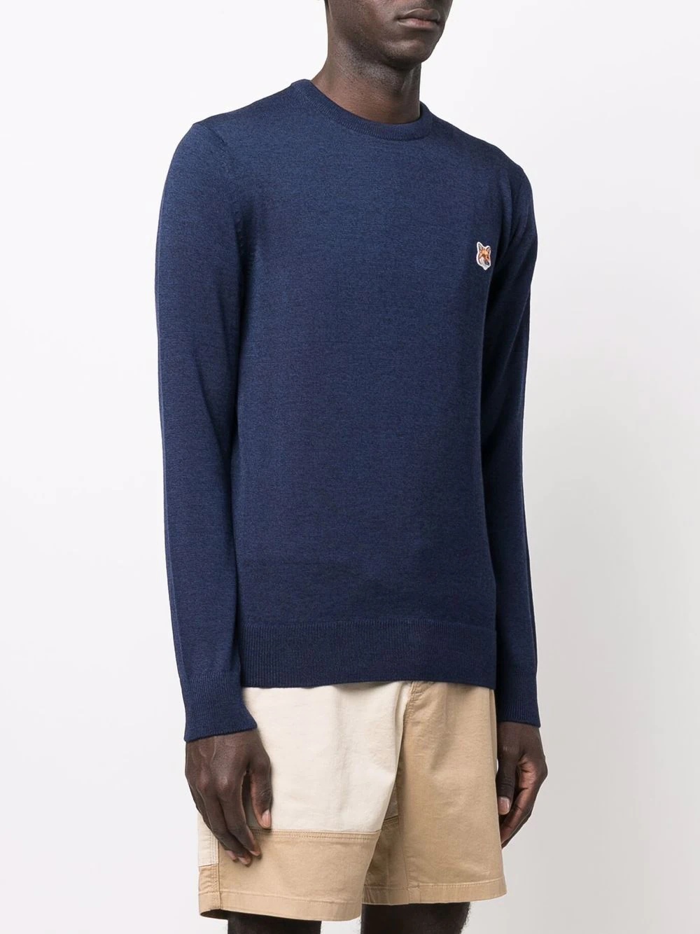 logo-patch wool jumper - 4