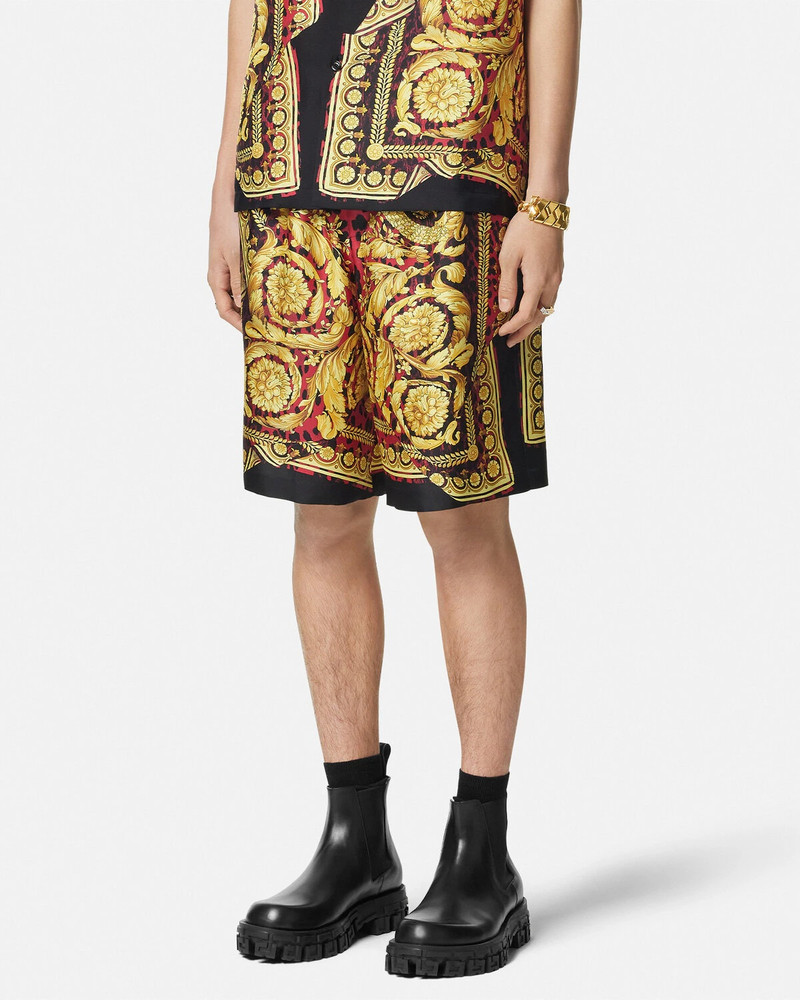 Wild Barocco Illusion Silk Shorts 4