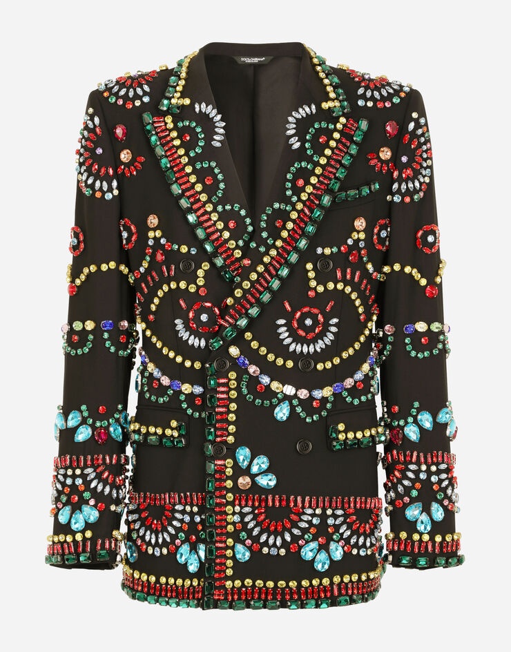 Double-breasted Sicilia-fit jacket with crystal embellishment - 3