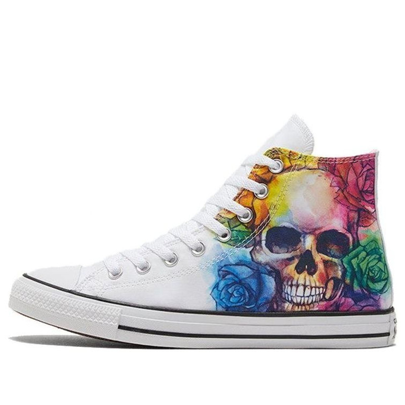 Converse Chuck Taylor All Star High Top Skull and Roses 'White' 169106F 1