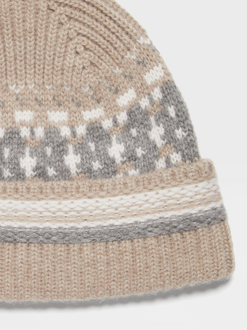 ZEGNA LIGHT TAUPE OASI CASHMERE BEANIE outlook