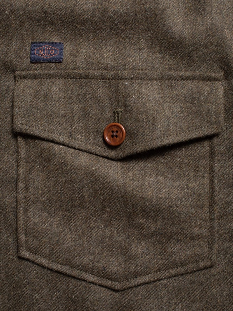 Vincent Melange Board Shirt Green Melange 3