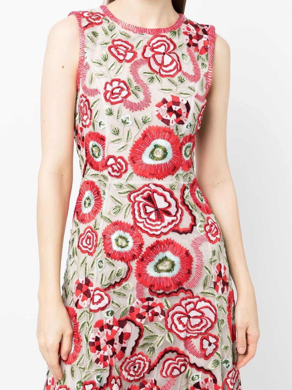 floral-embroidered dress - 5