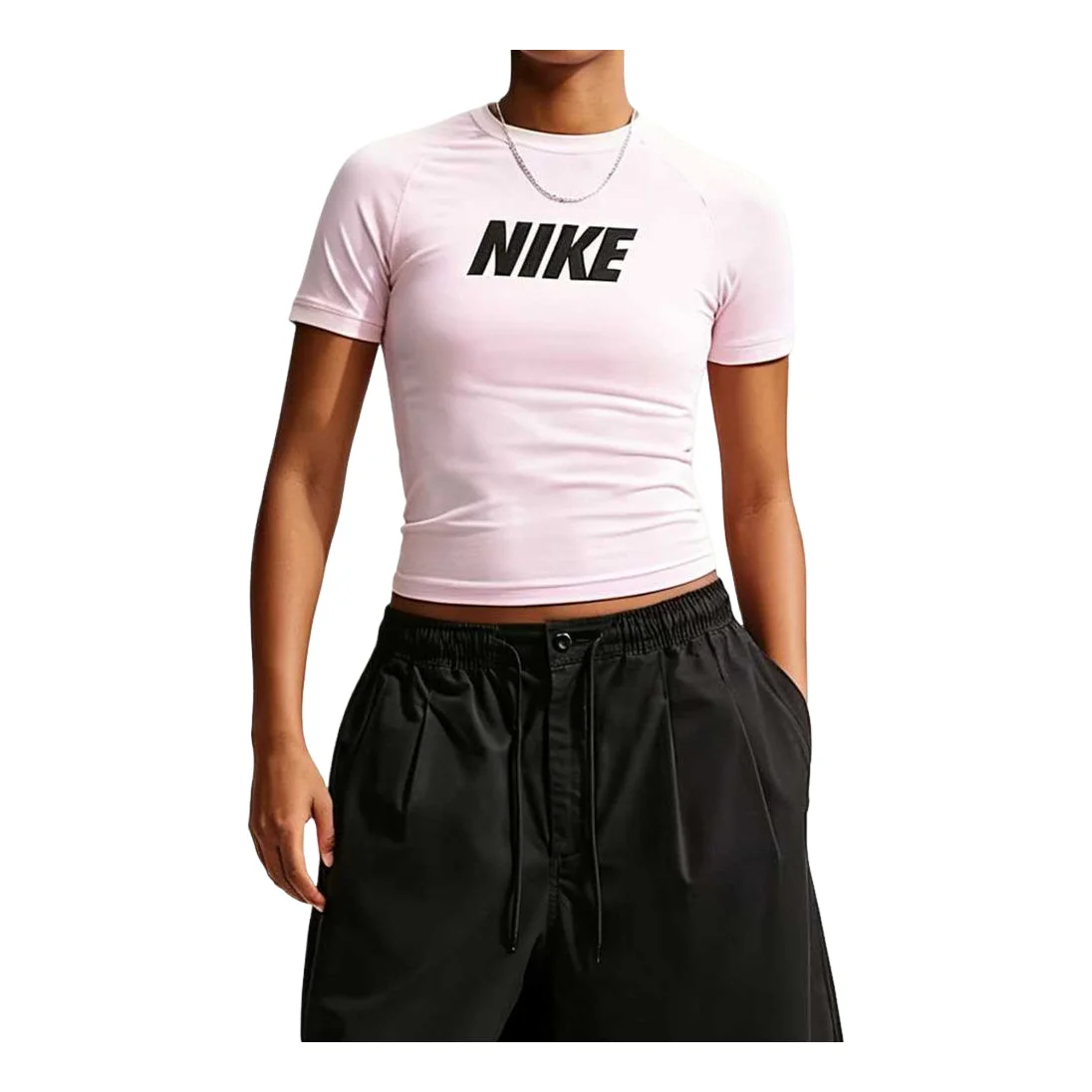 (WMNS) Nike Sportswear Fitted T-Shirt 'Pink Foam Sail' IV5750-663 - 1
