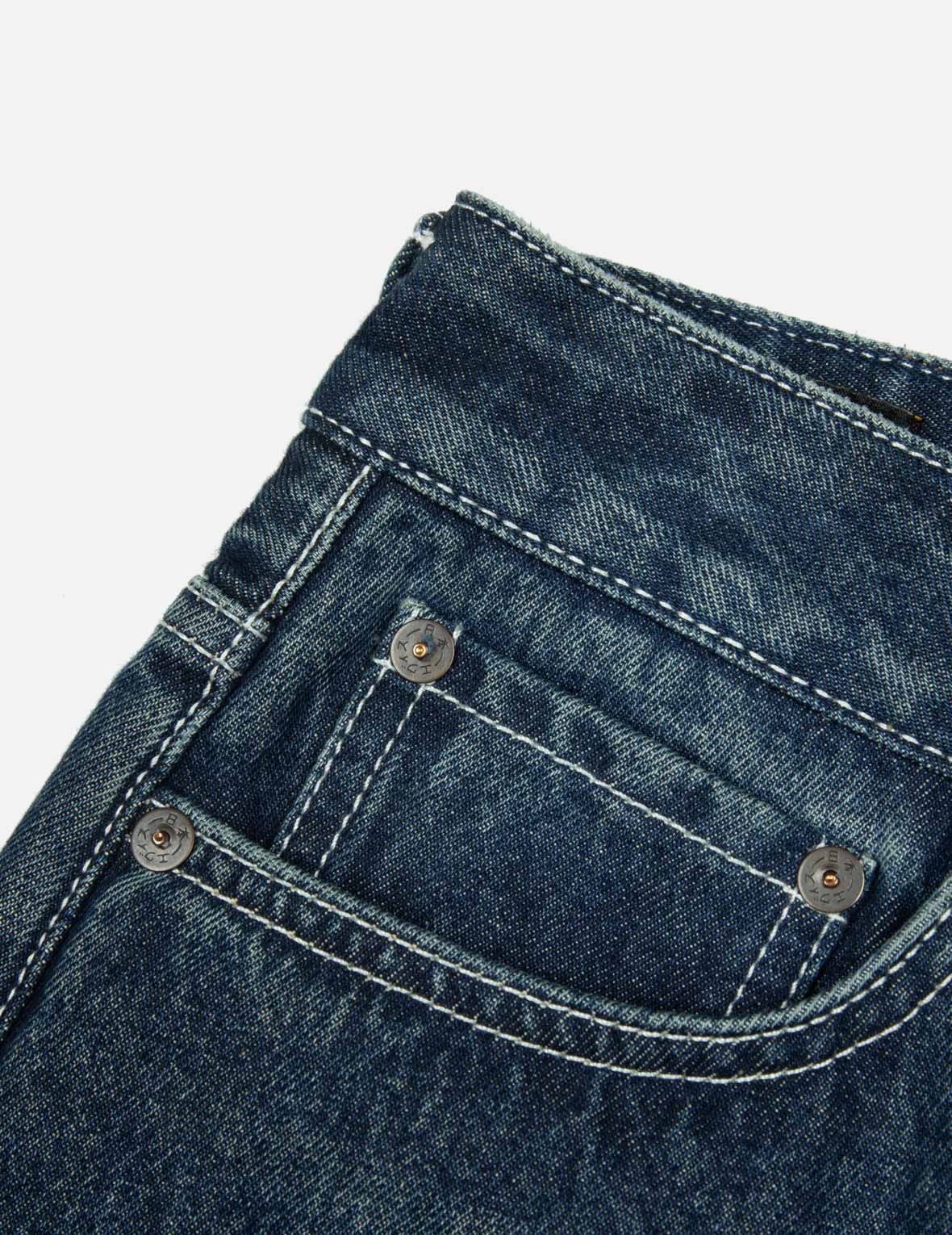 BUTTERFLY AND SEAGULL EMBROIDERY WIDE-LEG JEANS - 9