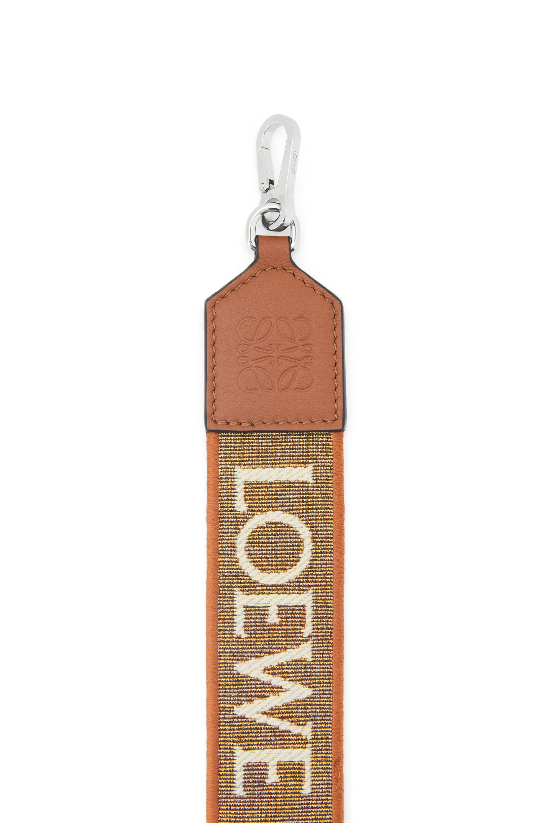 Anagram strap in lurex jacquard and calfskin - 2