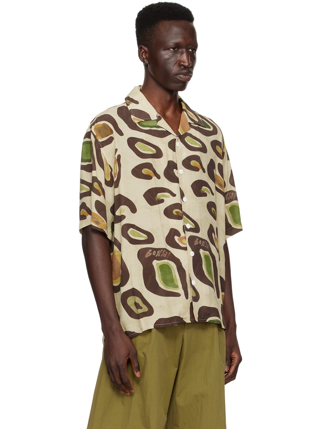 Beige & Brown Printed Shirt - 2