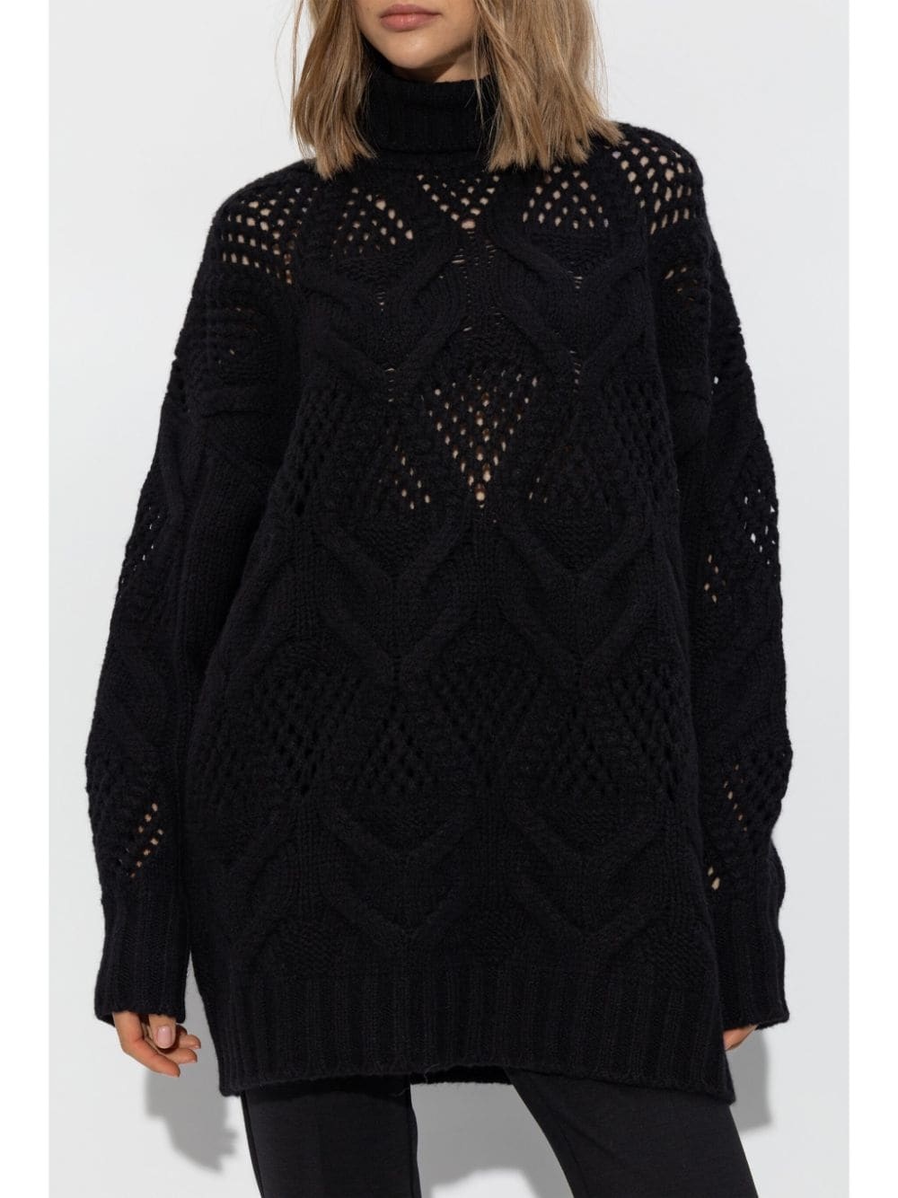 diamond-knit maxi jumper - 3