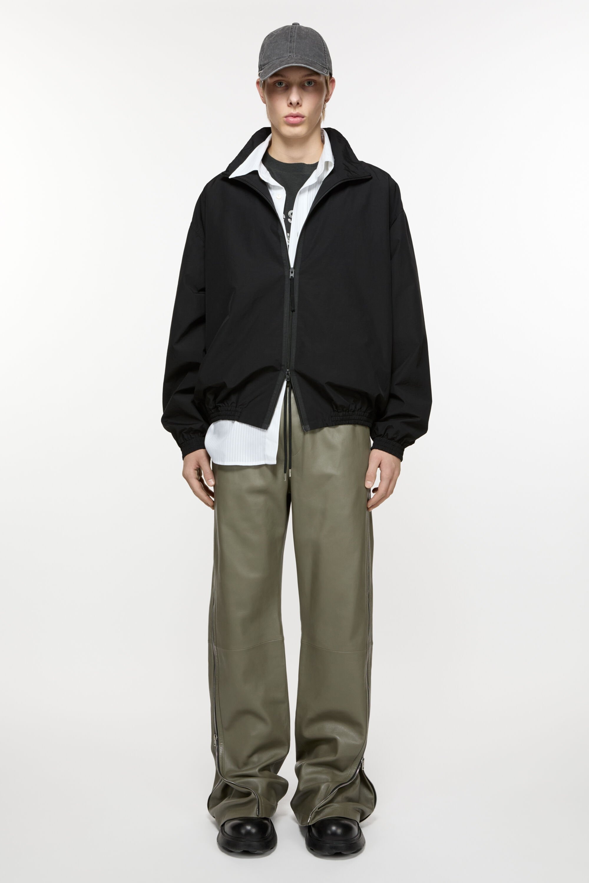 Leather trousers - Dusty green - 2