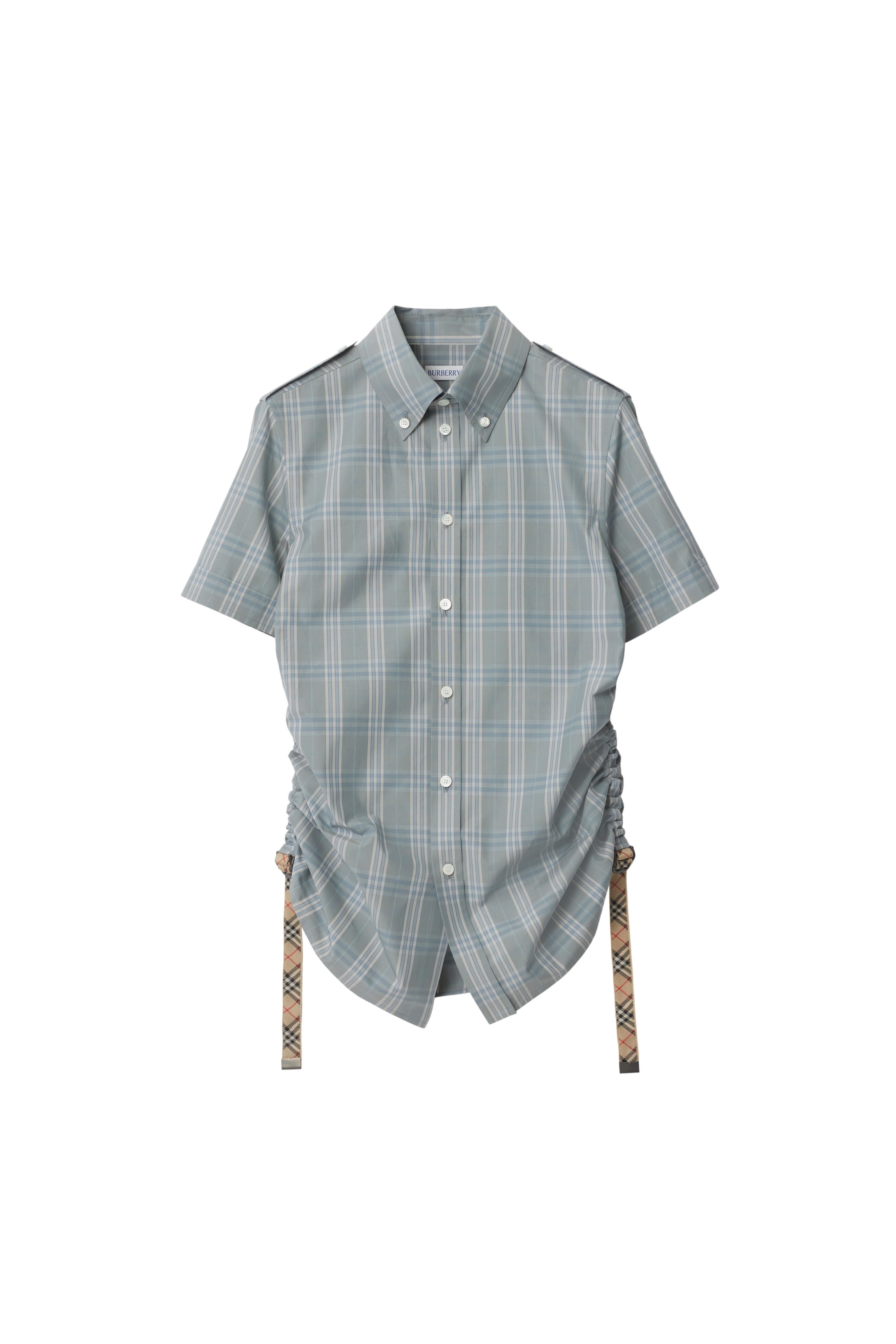 burberry Check Cotton Shirt in Drizzle at Nordstrom - 4