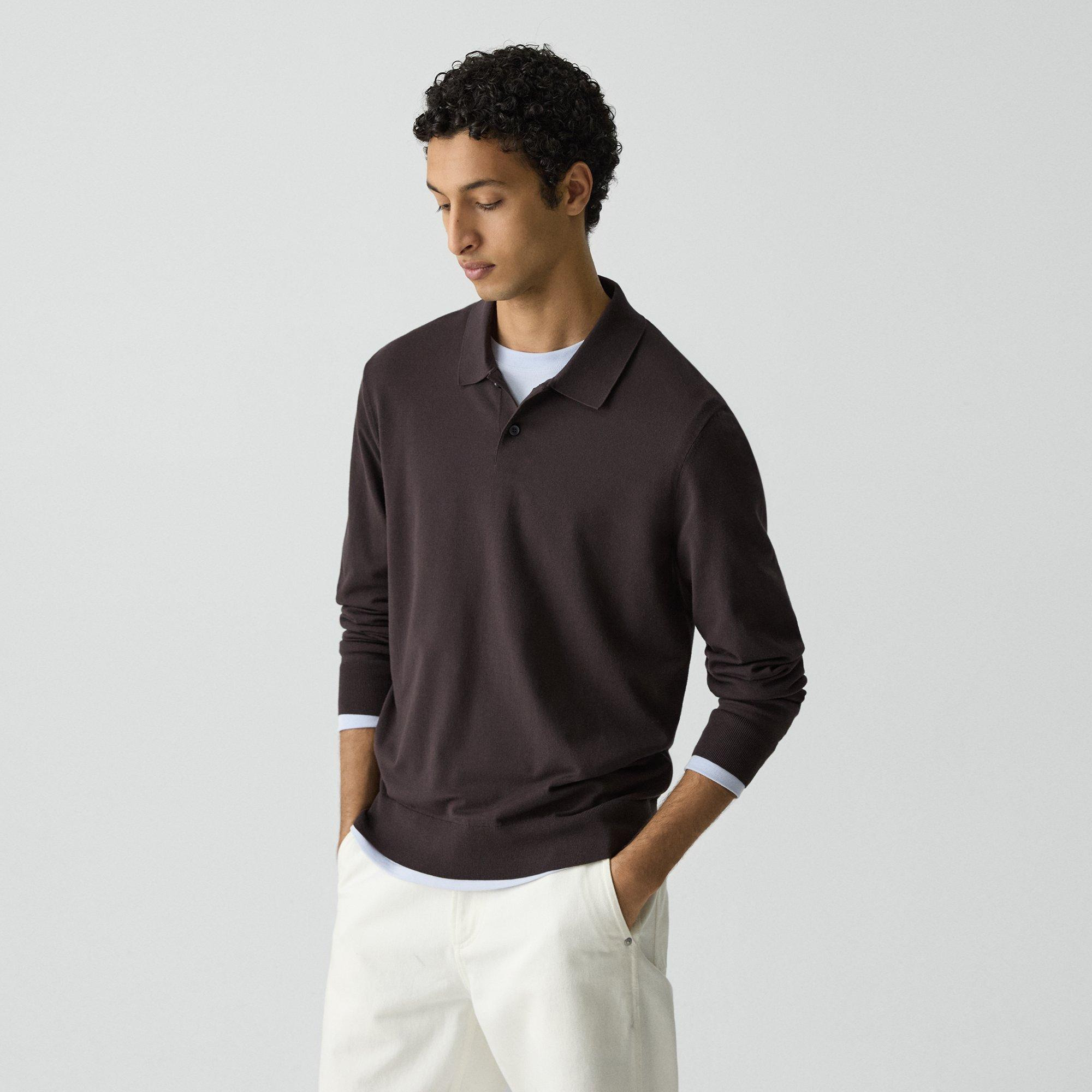 Goris Long-Sleeve Polo Shirt in Light Bilen - 2