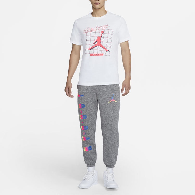 Air Jordan Casual Sports Round Neck Logo Short Sleeve White CT3707-100 - 4