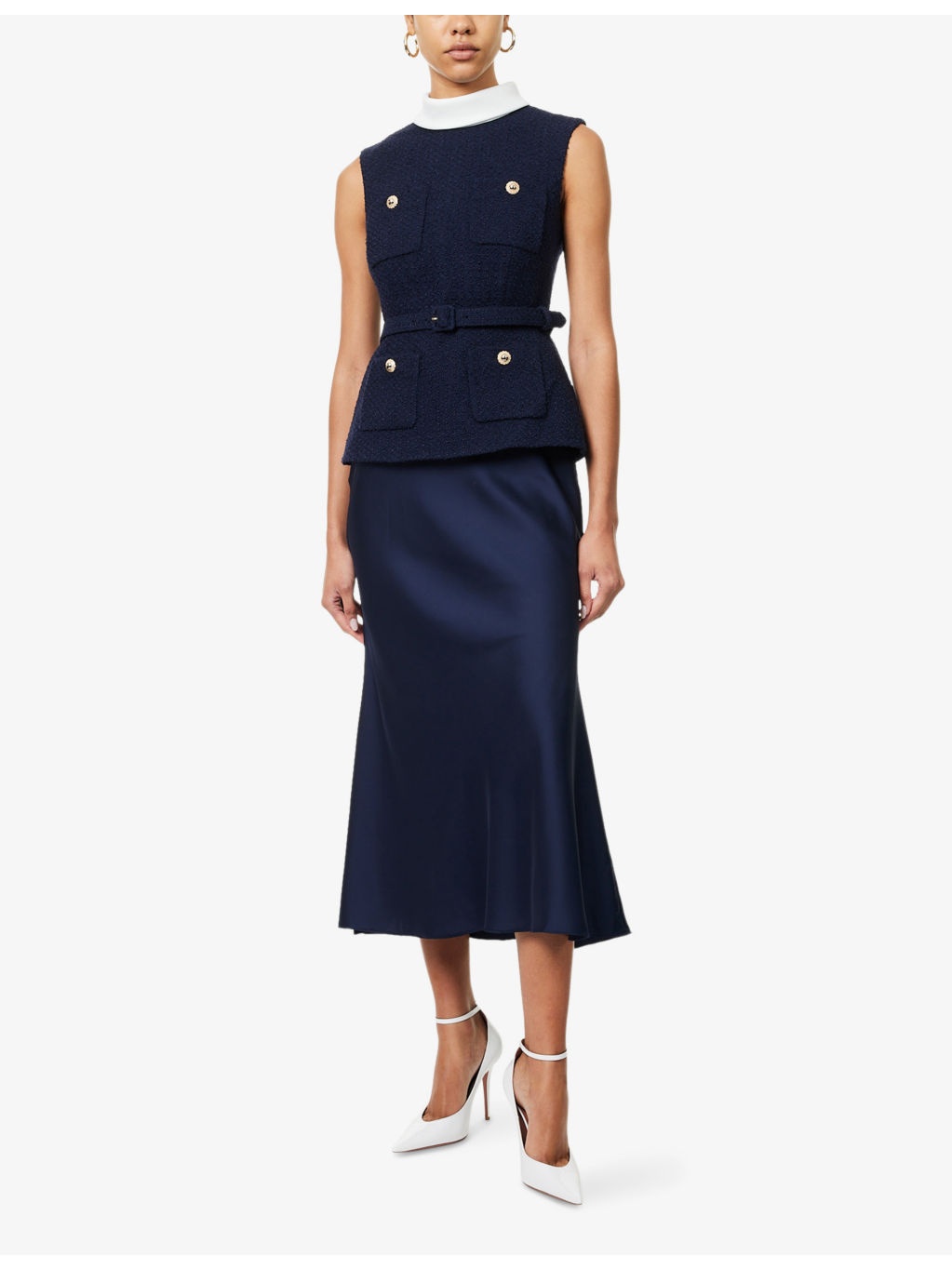 Boucle Sleeveless Woven Midi Dress - 3