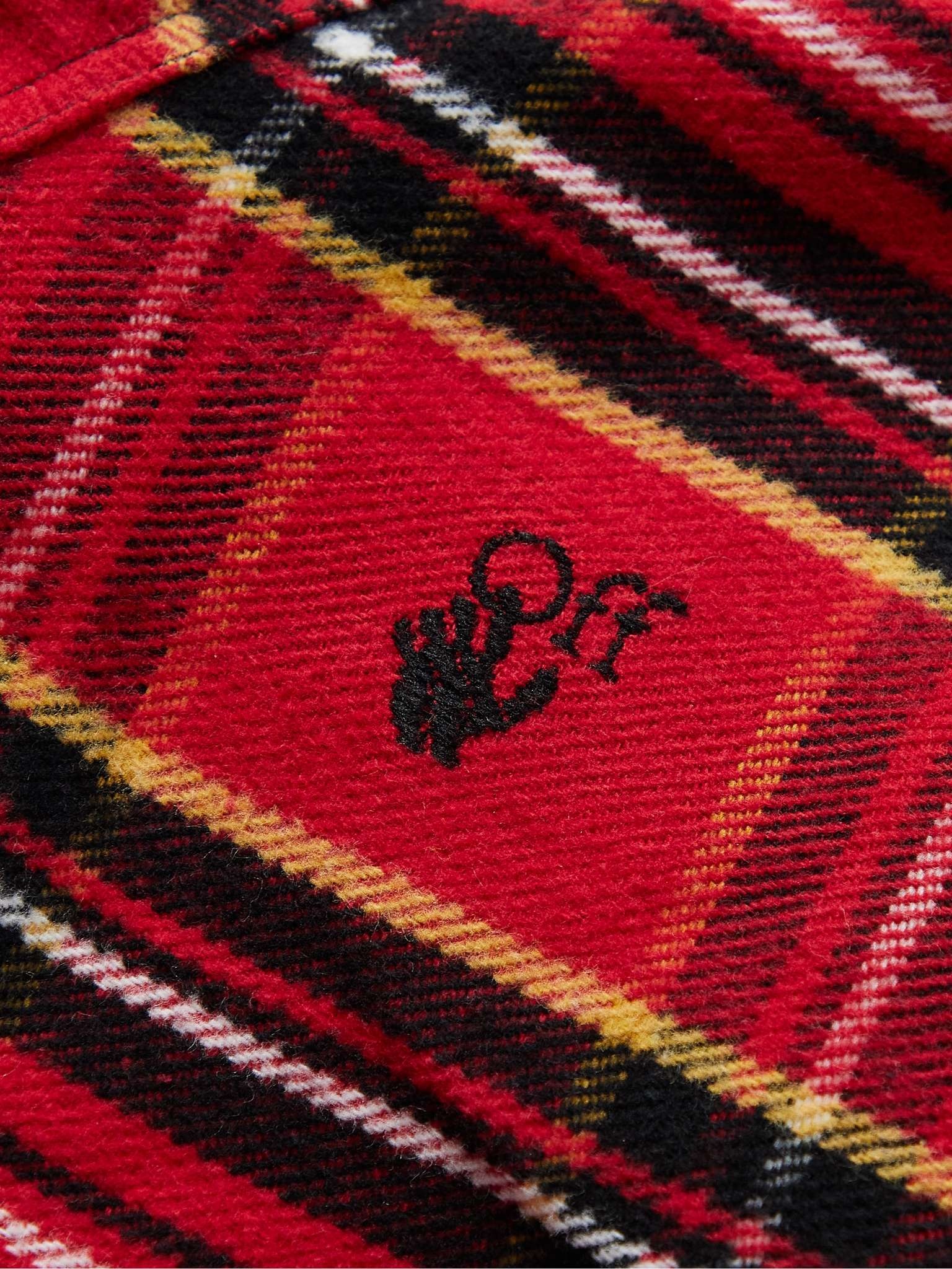 Logo-Embroidered Checked Cotton-Blend Flannel Shirt - 3