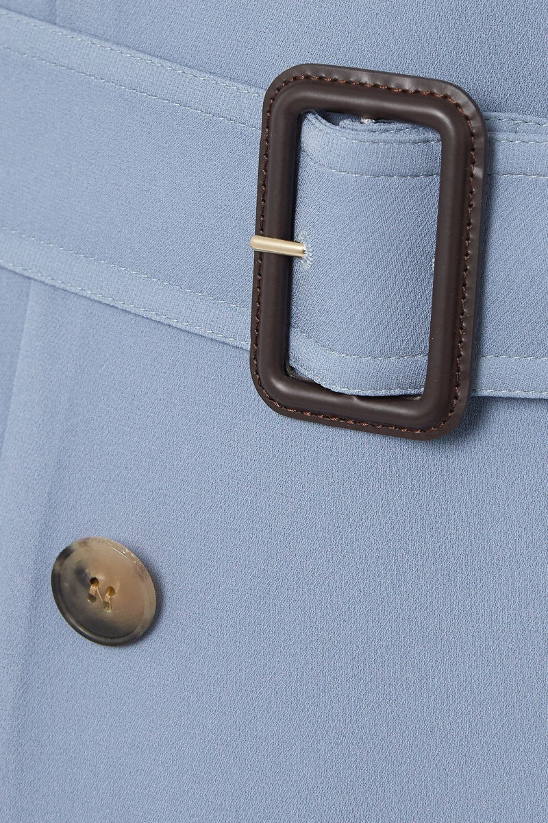 Pleated silk-crepe trench coat 6