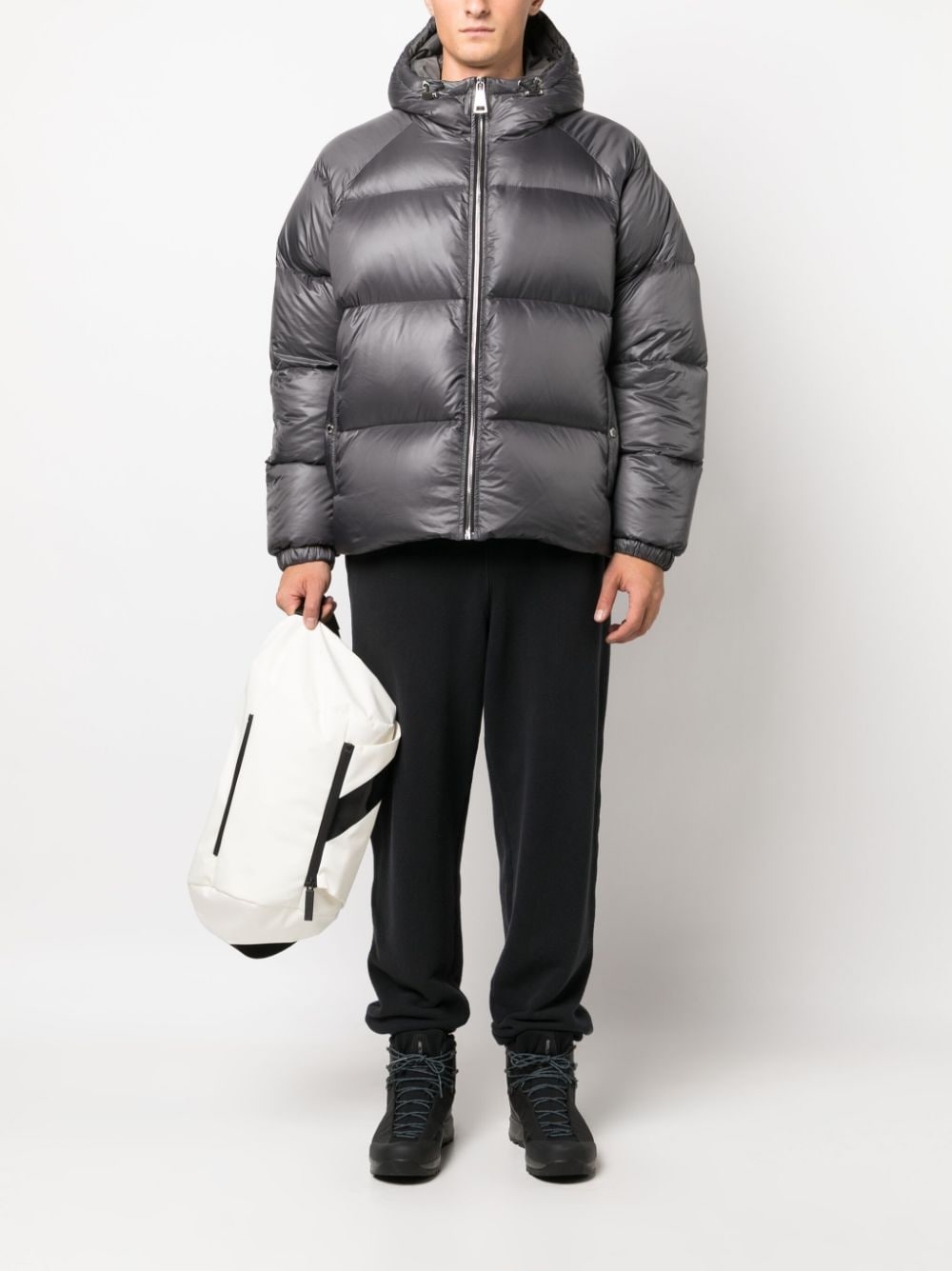 logo-embossed padded down jacket - 2