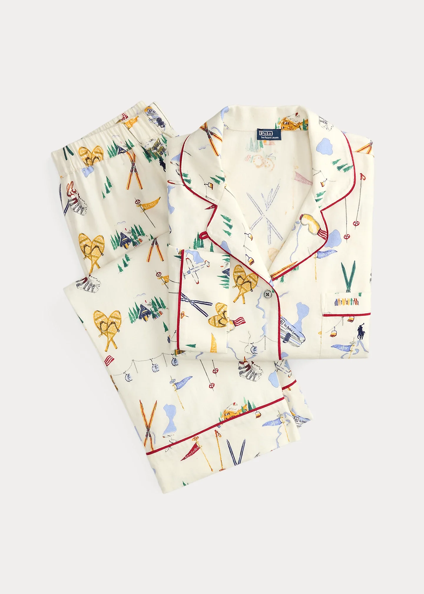 Ski-Motif Cotton Long-Sleeve PJ Gift Set - 1