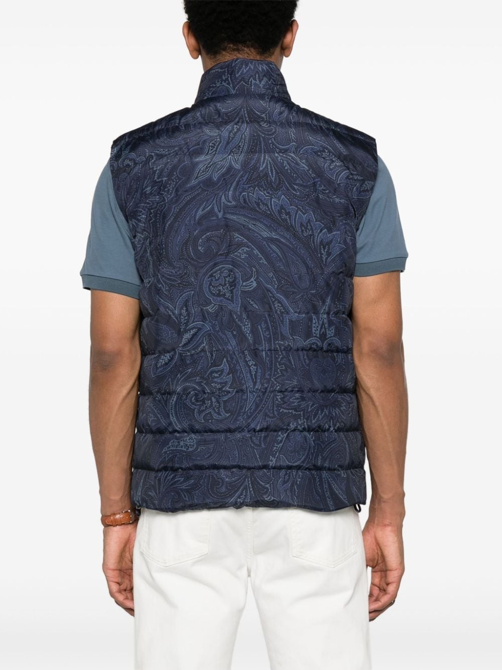 paisley-print quilted gilet - 4