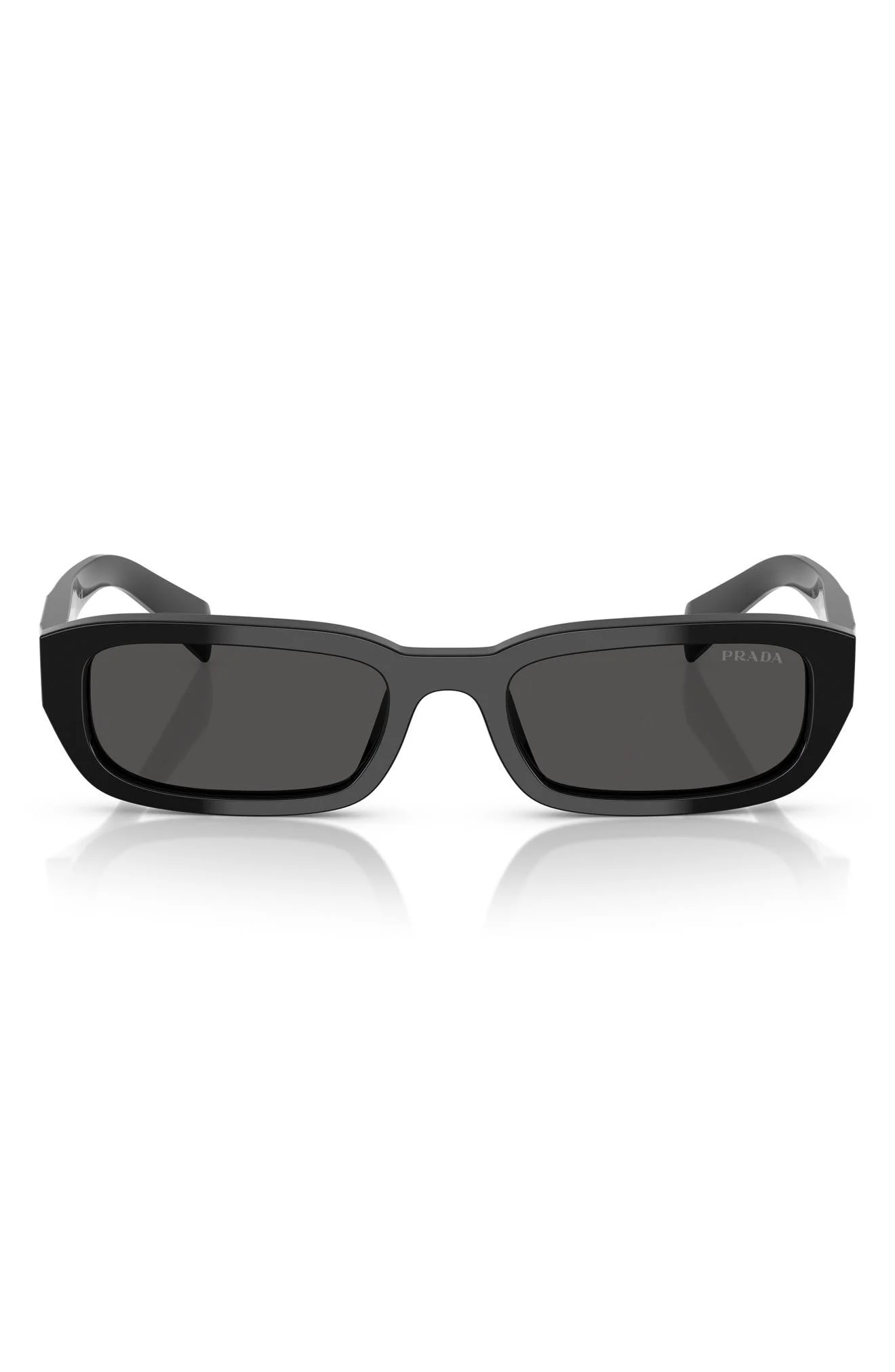 Prada 53mm Rectangular Sunglasses in Dark Grey at Nordstrom - 1