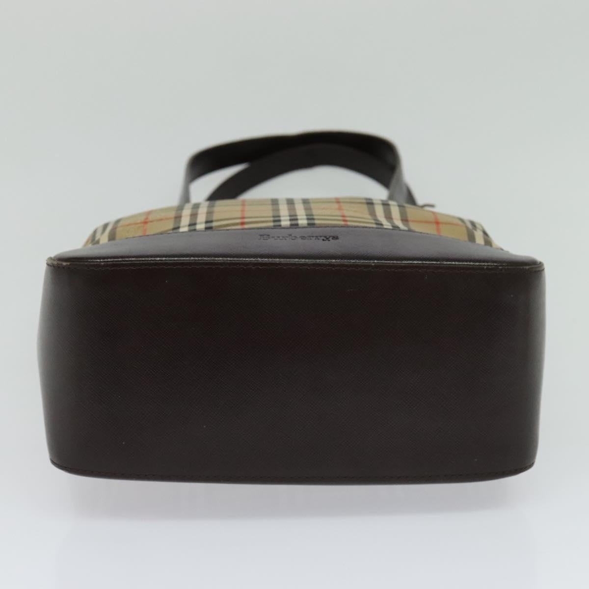 Burberry Nova Check Shoulder Bag Canvas Leather Beige Brown Gold - 9