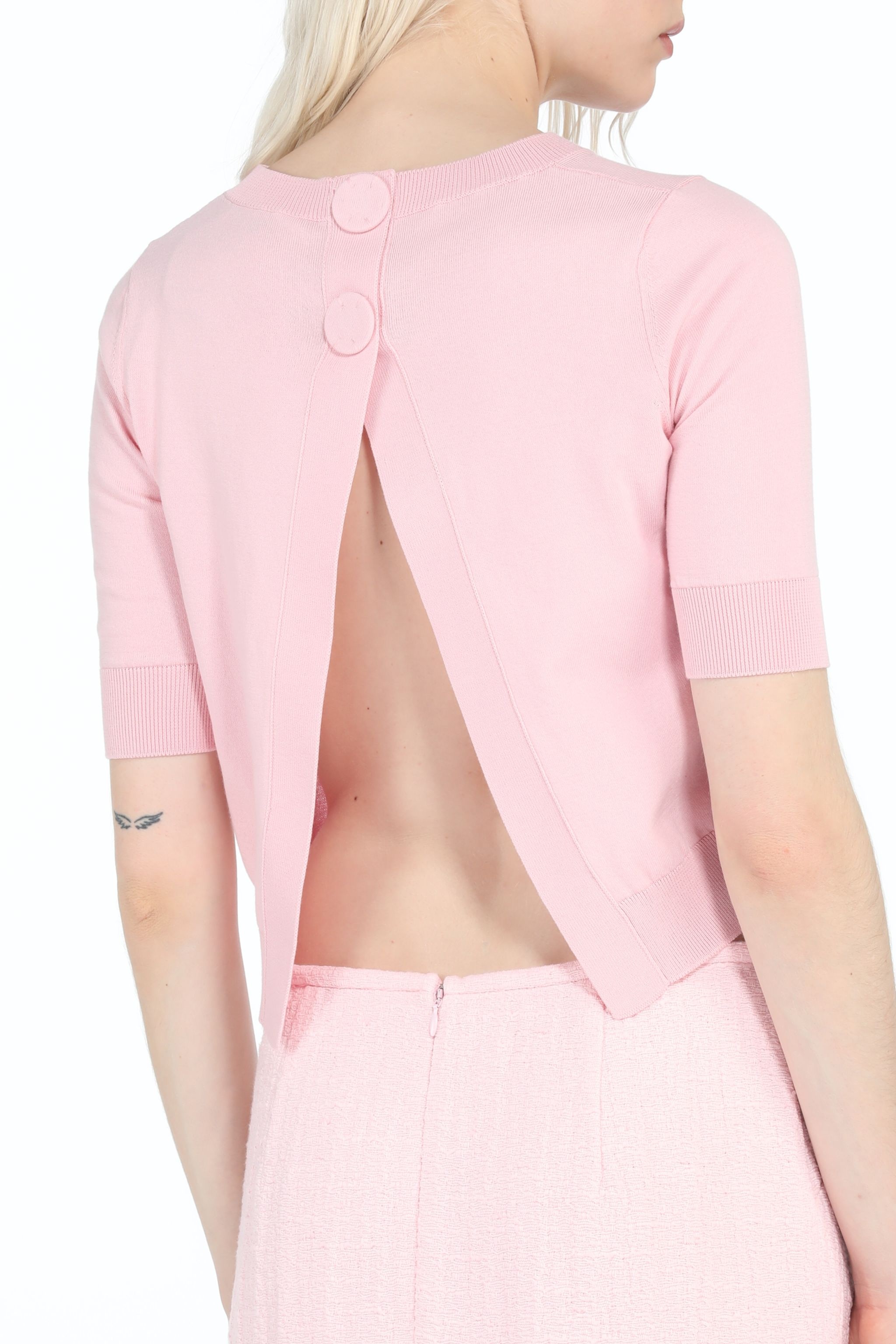 OPEN-BACK COTTON SWEATER - 5