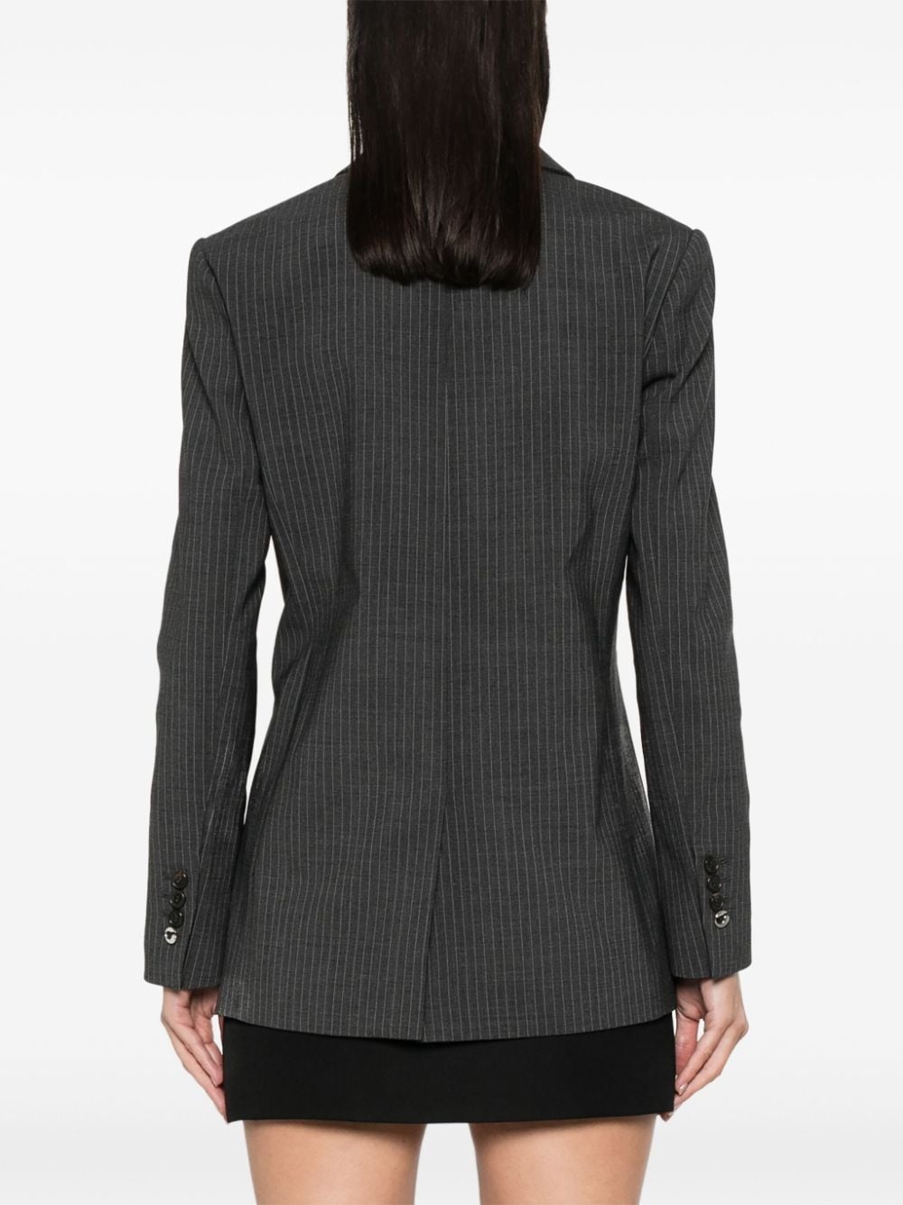 pinstriped twisted blazer - 2