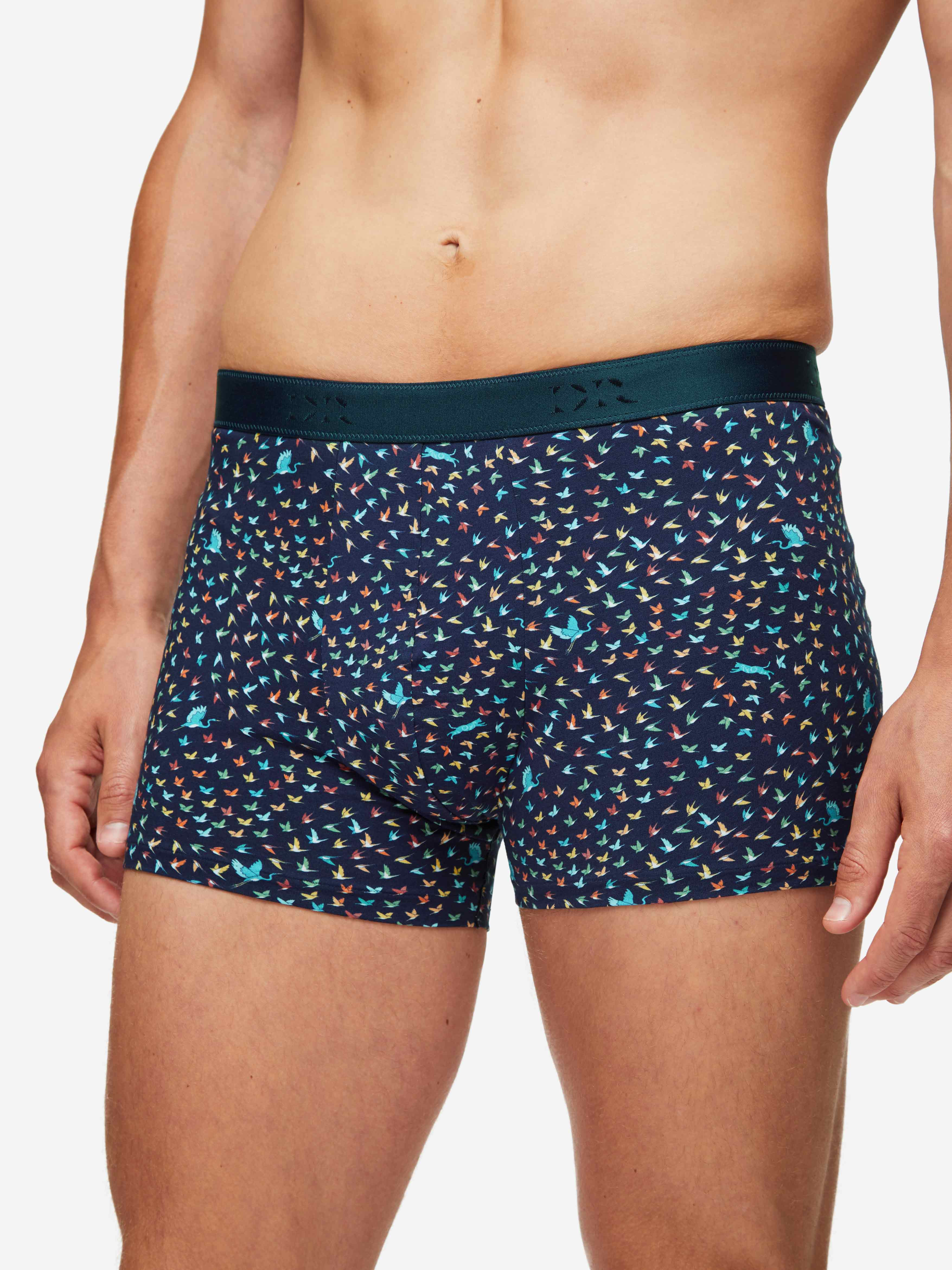Men's Hipster Birds Pima Cotton Stretch Navy - 3