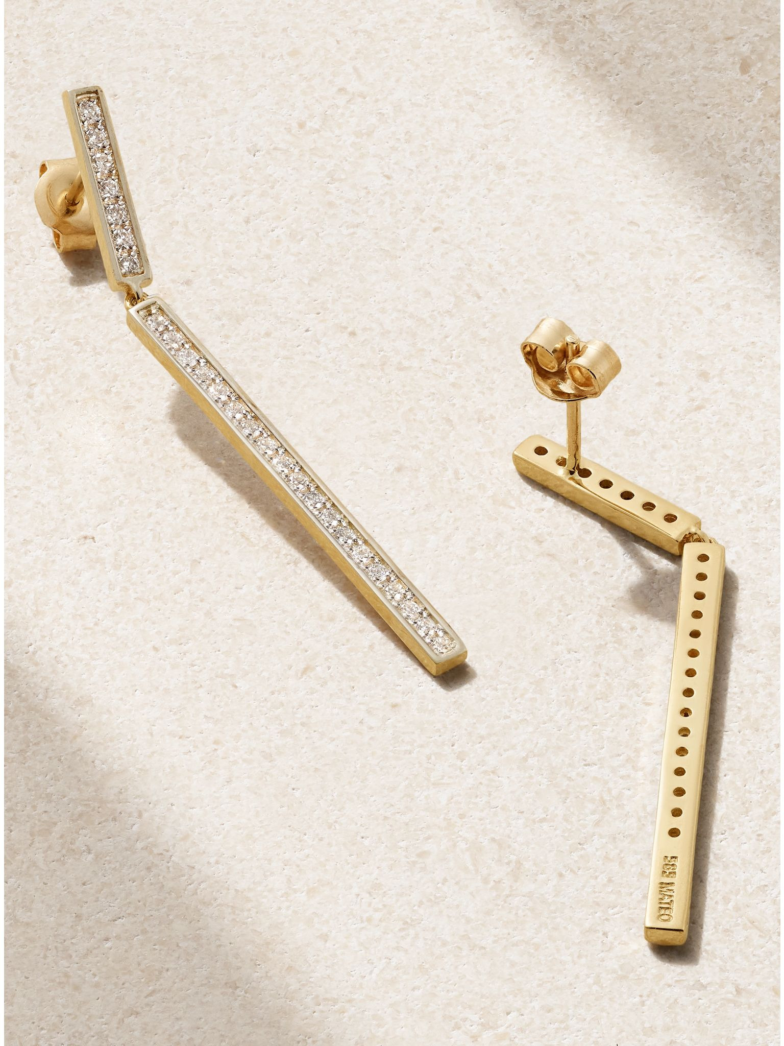 14-karat gold diamond earrings Gold - 3