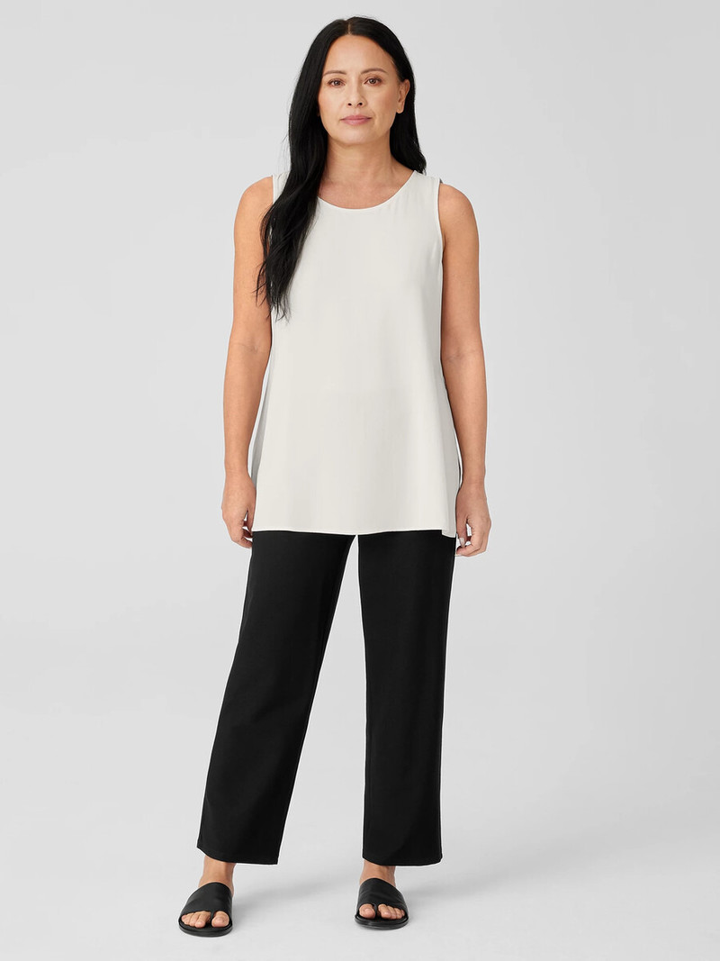 Washable Stretch Crepe Straight Pant with Yoke 7