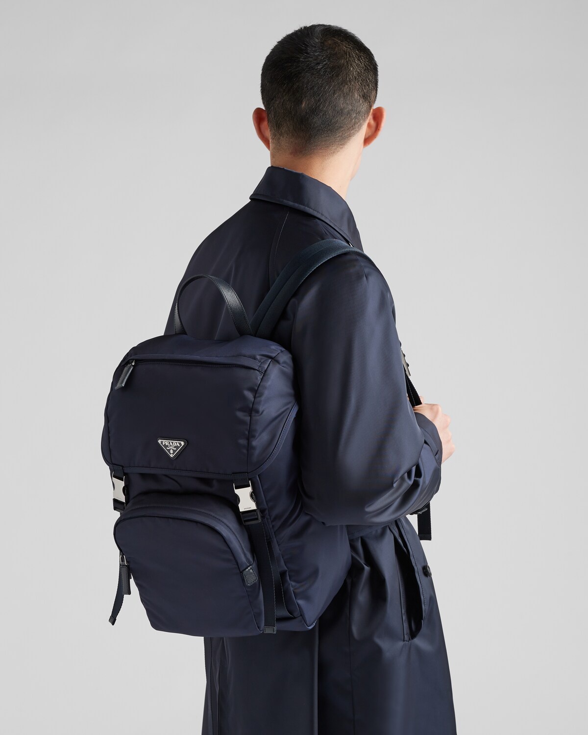 Re-Nylon and Saffiano leather backpack - 2