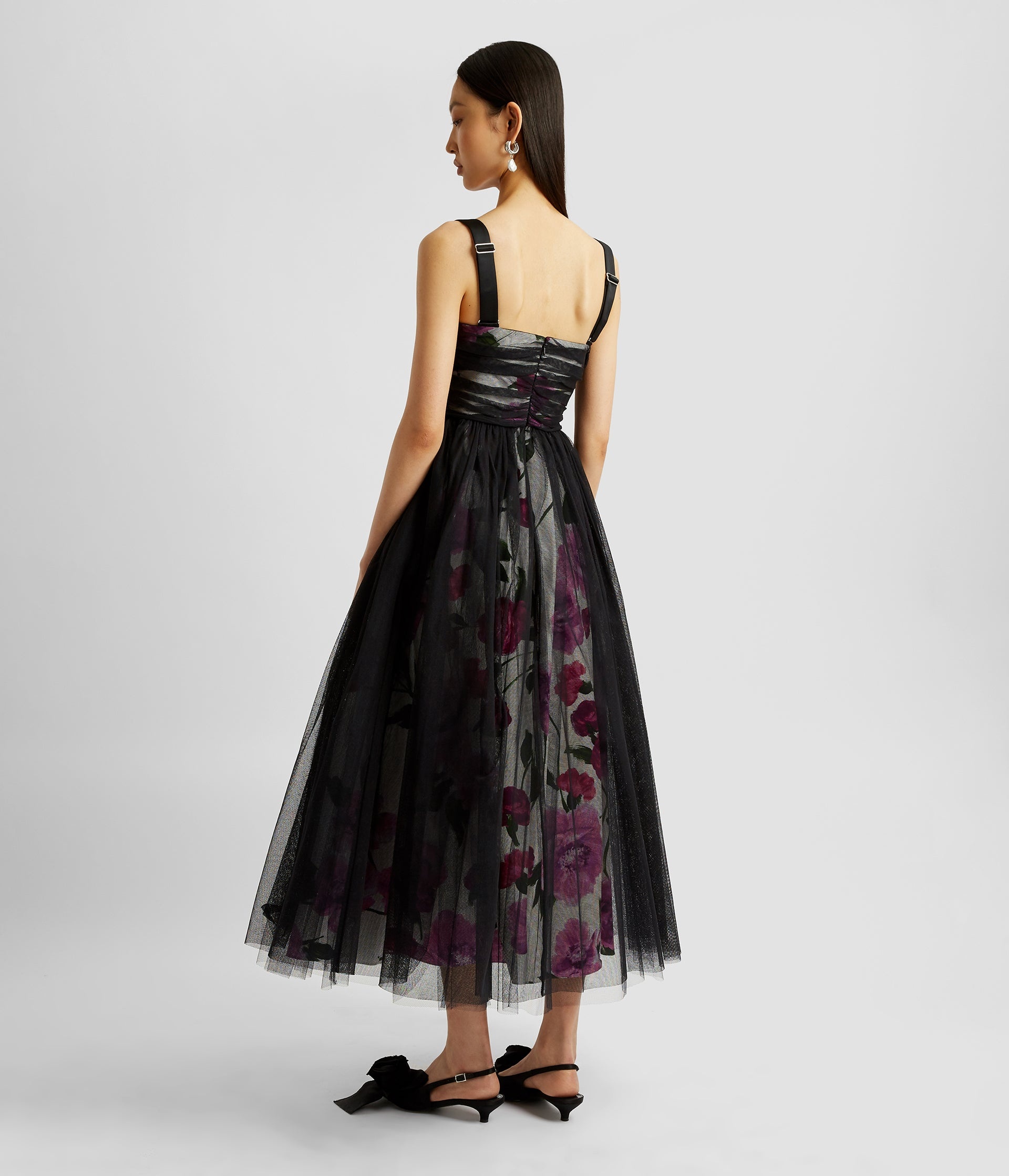 SLEEVELESS DRESS WITH TULLE OVERLAY - 3